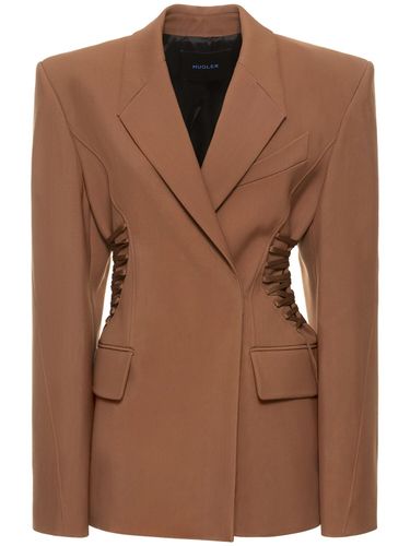 Fitted Waist Oversized Jacket W/ Laces - MUGLER - Modalova