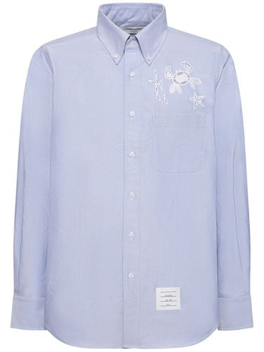 Straight Fit Button Down Shirt - THOM BROWNE - Modalova