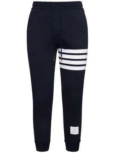 Intarsia Stripes Cotton Sweatpants - THOM BROWNE - Modalova