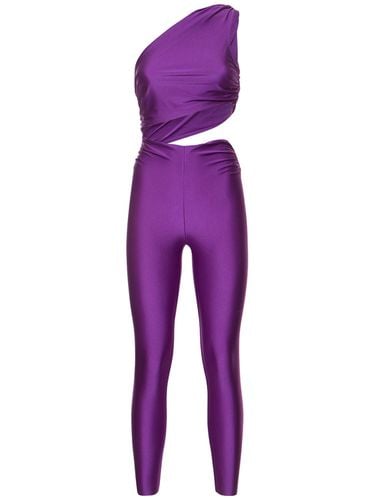 Poppy Shiny Lycra One Shoulder Jumpsuit - THE ANDAMANE - Modalova