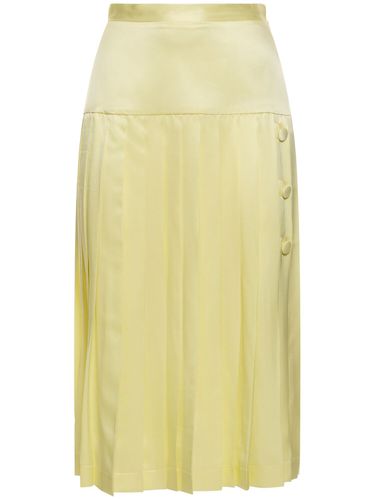 Silk Satin Pleated Midi Skirt - ALESSANDRA RICH - Modalova