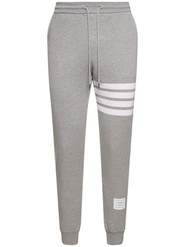 Intarsia Stripes Cotton Sweatpants - THOM BROWNE - Modalova