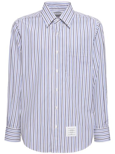 Striped Poplin Shirt - THOM BROWNE - Modalova