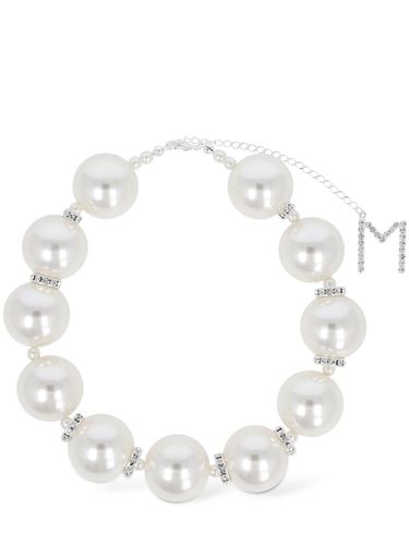 Faux Pearl & Crystal Collar Necklace - MAGDA BUTRYM - Modalova