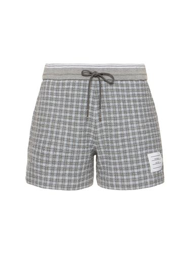 Cotton Tweed Drawstring Shorts - THOM BROWNE - Modalova