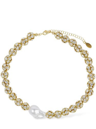 Faux Pearl & Collar Necklace - MAGDA BUTRYM - Modalova