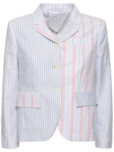 Striped Cotton Oxford Jacket - THOM BROWNE - Modalova