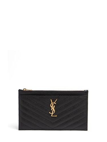 Cassandra Quilted Leather Clutch - SAINT LAURENT - Modalova