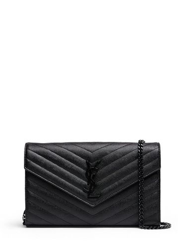 Cassandre Embossed Leather Chain Wallet - SAINT LAURENT - Modalova