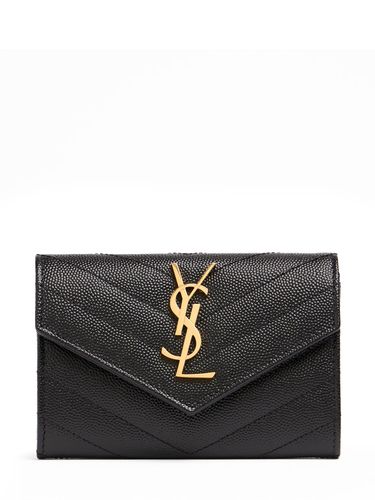 Monogram Leather Envelope Wallet - SAINT LAURENT - Modalova