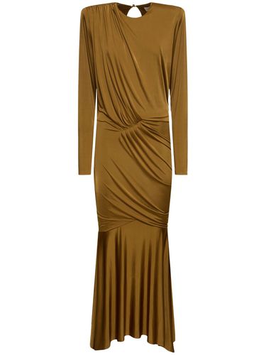 Draped Satin L/s Open Back Long Dress - ALEXANDRE VAUTHIER - Modalova