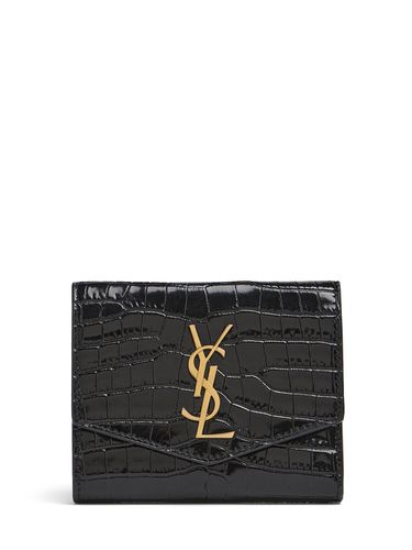 Embossed Patent Leather Compact Wallet - SAINT LAURENT - Modalova