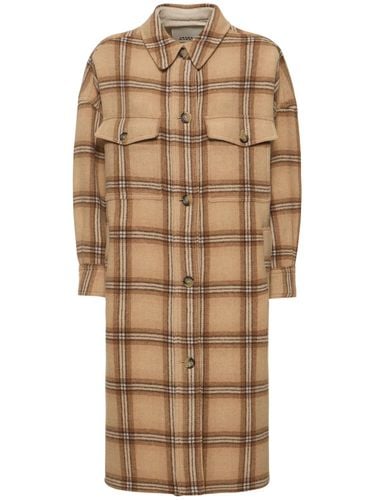 Fontizia Checked Wool Blend Overcoat - ISABEL MARANT - Modalova