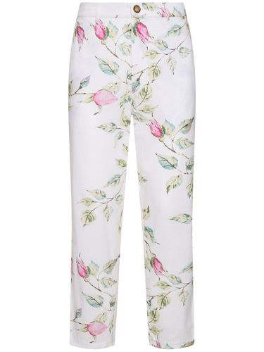 Floral Print Cotton Pants - HARAGO - Modalova