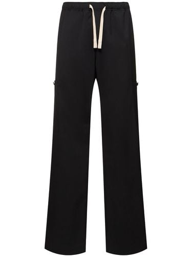 Monogram Wool Blend Pants - PALM ANGELS - Modalova