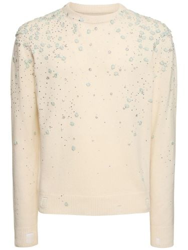 Floral Embellished Cotton Knit Sweater - AMIRI - Modalova