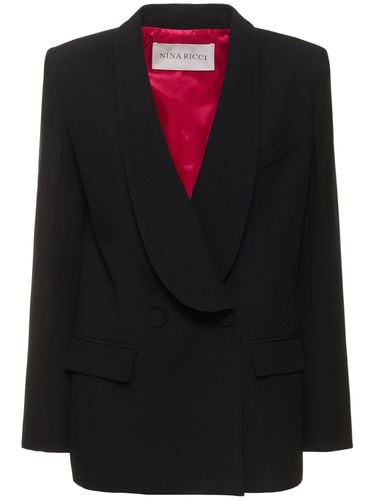 Double Breast Crepe Envers Satin Jacket - NINA RICCI - Modalova