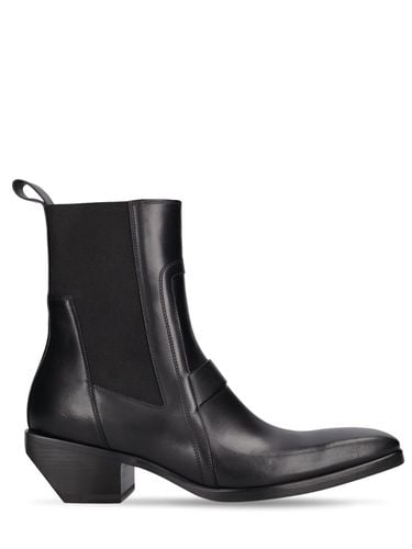 Heeled Sliver Leather Ankle Boots - RICK OWENS - Modalova