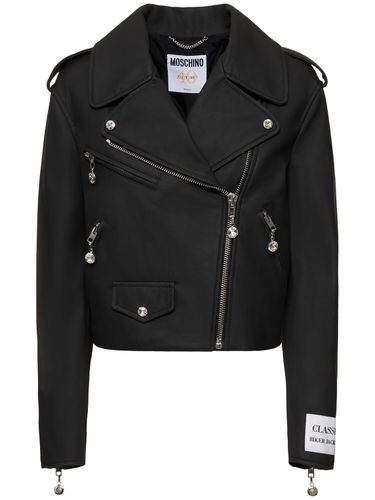 Bikerjacke Aus Kunstleder - MOSCHINO - Modalova