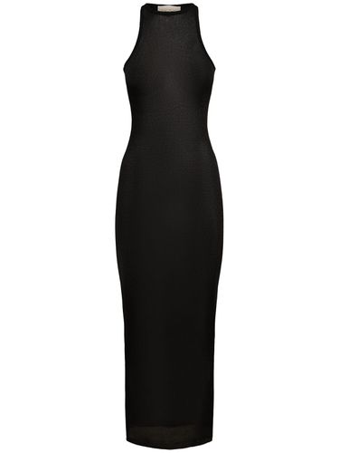 Sheer Knit Racer Viscose Midi Dress - FLEUR DU MAL - Modalova