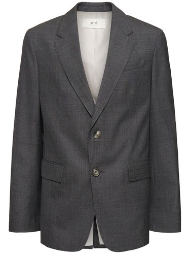 Wool Canvas Blazer - AMI PARIS - Modalova