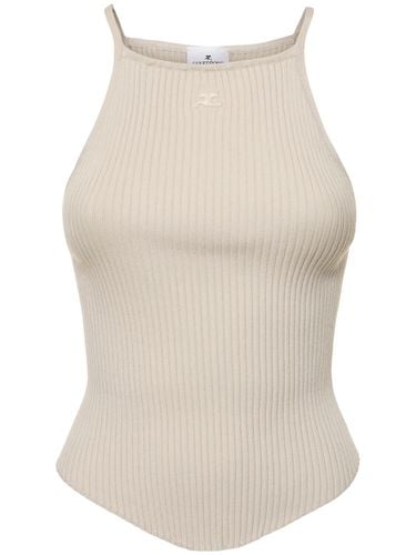 Holistic Rib Knit Viscose Blend Tank Top - COURREGES - Modalova