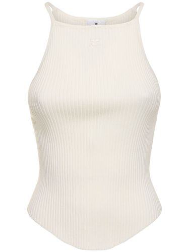 Holistic Rib Knit Viscose Blend Tank Top - COURREGES - Modalova