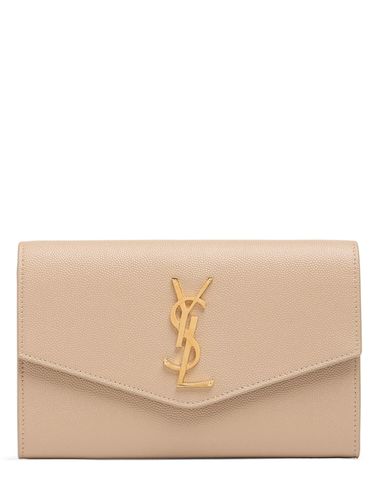 Uptown Grained Leather Chain Wallet - SAINT LAURENT - Modalova