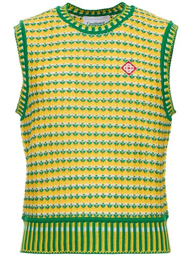 Zig-zag Cotton Knit Vest - CASABLANCA - Modalova