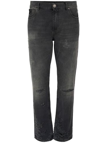 Regular Fit Destroyed Denim Jeans - BALMAIN - Modalova