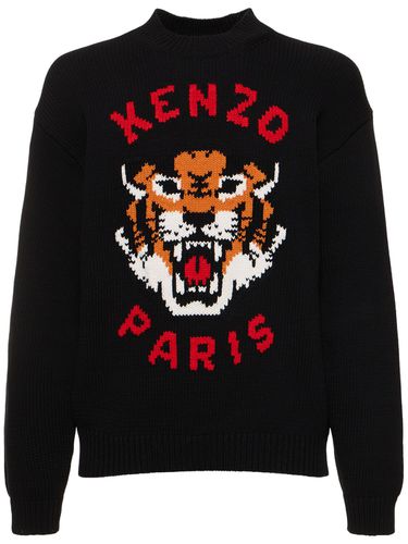 Tiger Cotton Blend Knit Sweater - KENZO PARIS - Modalova