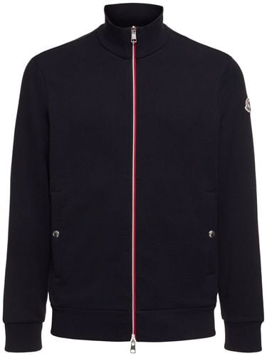 Cotton Fleece Zip-up Sweatshirt - MONCLER - Modalova