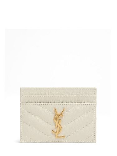 Monogram Grained Leather Card Holder - SAINT LAURENT - Modalova