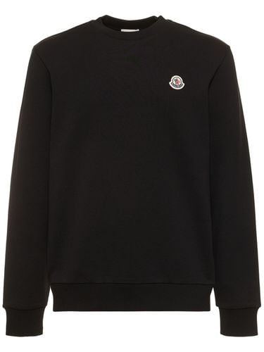 Logo Patch Cotton Sweatshirt - MONCLER - Modalova