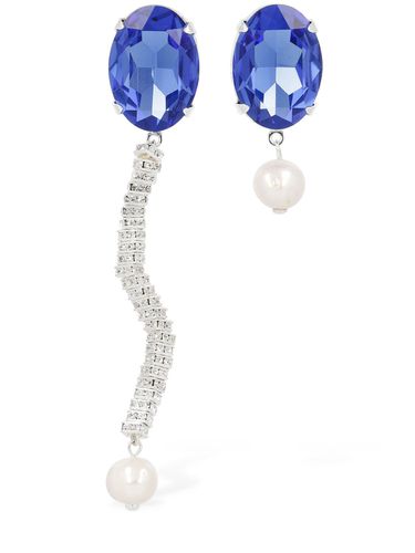 Asymmetrical Pearl & Crystal Earrings - MAGDA BUTRYM - Modalova