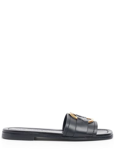 Mm Bell Leather Slide Sandals - MONCLER - Modalova