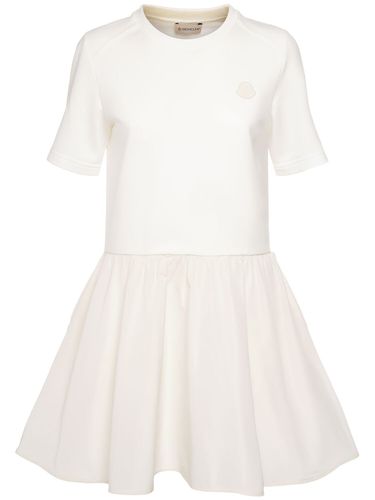 Fit & Flare Cotton Mini Dress - MONCLER - Modalova