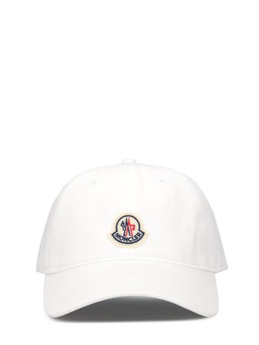 Embroidered Logo Cotton Baseball Cap - MONCLER - Modalova