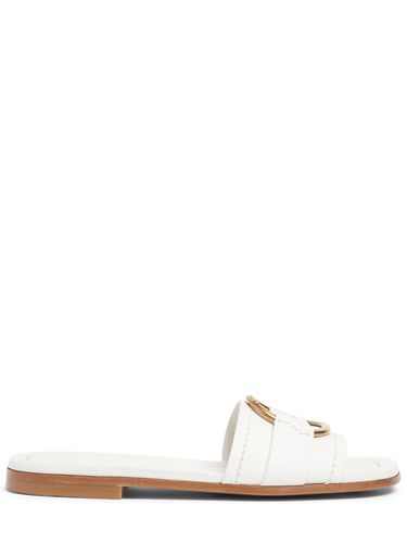 Mm Bell Leather Slide Sandals - MONCLER - Modalova