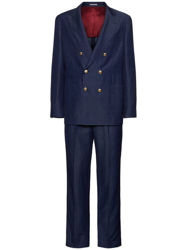 Wool & Linen Denim Effect Suit - BRUNELLO CUCINELLI - Modalova