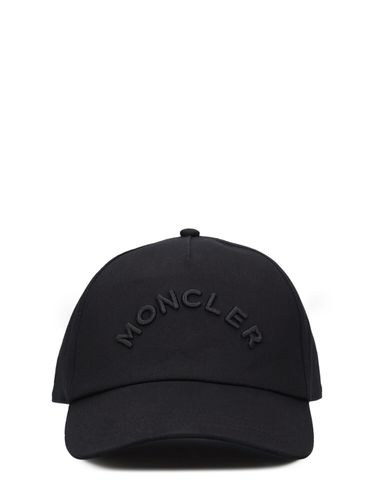 Embroidered Logo Cotton Baseball Cap - MONCLER - Modalova