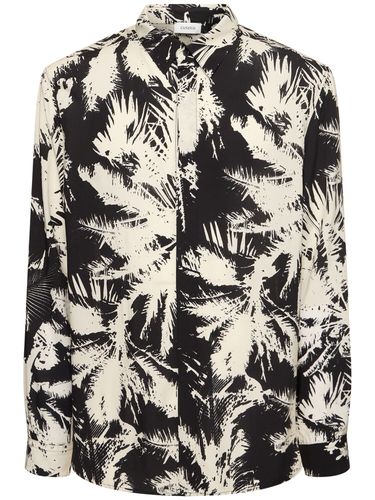 Palm Print Viscose Shirt - LANEUS - Modalova