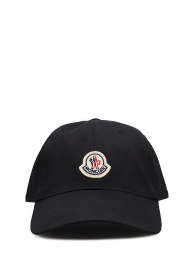 Embroidered Logo Cotton Baseball Cap - MONCLER - Modalova