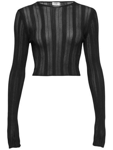 Extra Fine Viscose Long Sleeve Top - SAINT LAURENT - Modalova