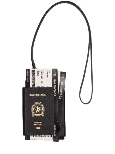 Handytasche Aus Leder „passport“ - BALENCIAGA - Modalova