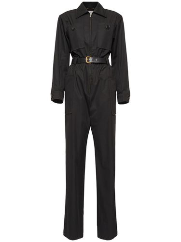 Cotton Twill Jumpsuit - SAINT LAURENT - Modalova