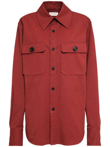 Cotton Twill Shirt - SAINT LAURENT - Modalova