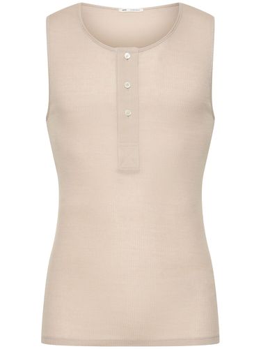 Ribbed Cotton Tank Top - AMI PARIS - Modalova