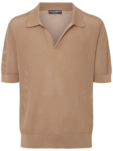 Cotton Knit Polo - DOLCE & GABBANA - Modalova