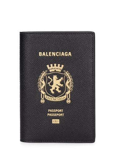 Logo Leather Passport Holder - BALENCIAGA - Modalova